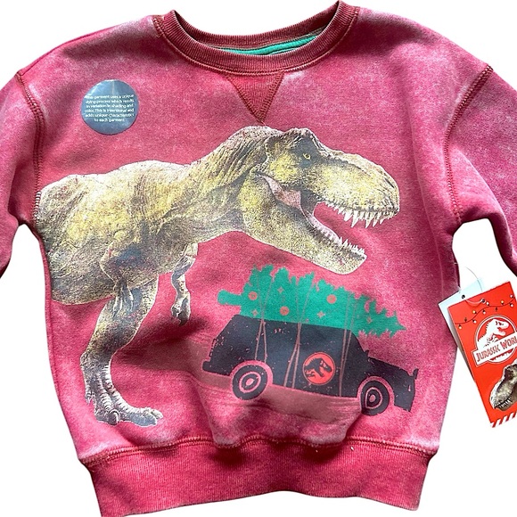 Other - Universal Jurassic World Red Graphic Sweatshirt Size 3T New with Tags